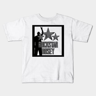 Rockstar Rosey - Three Stars Logo with Border Kids T-Shirt